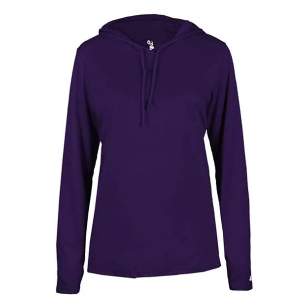 Badger - Womens 4165 B-Core Long Sleeve Hooded T-Shirt - Image 10