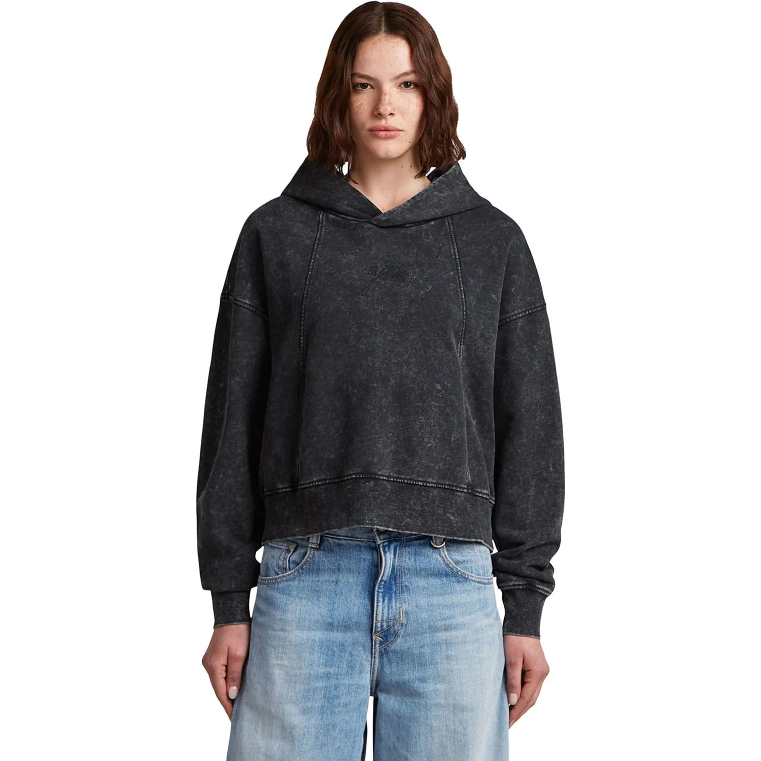 G-Star - Womens Washed A Line Script Hooded Sweater - Image 4